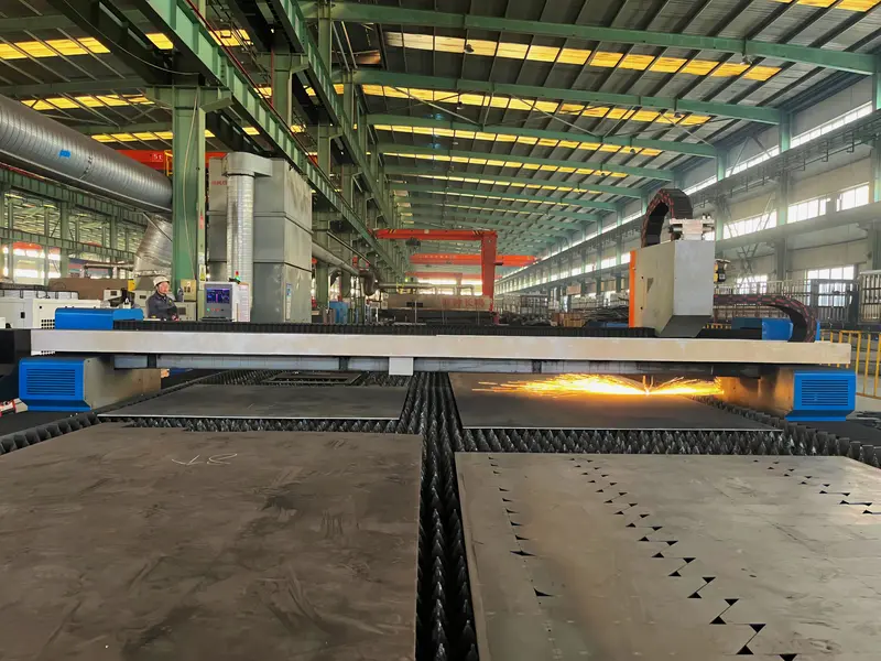 Laser cutting machine on the plate line